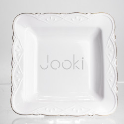 Фруктовница на ножке White Square 21,5*21,5 см фарфоровая квадратная Yiwu 120-YH-HG057 Функциональность Jooki