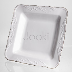 Фруктовница на ножке White Square 21,5*21,5 см фарфоровая квадратная Yiwu 120-YH-HG057 Функциональность Jooki