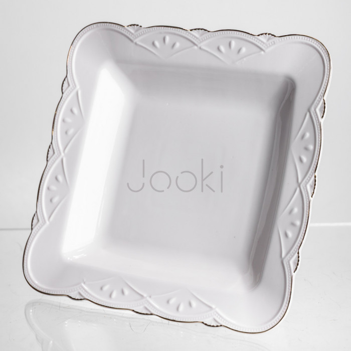 Фруктовница на ножке White Square 21,5*21,5 см фарфоровая квадратная Yiwu 120-YH-HG057 Функциональность Jooki
