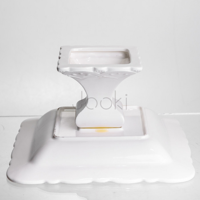 Фруктовница на ножке White Square 21,5*21,5 см фарфоровая квадратная Yiwu 120-YH-HG057 Функциональность Jooki