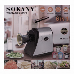 Овочерізка Sokany Jooki электрическая 1000 Вт 6 в 1 с 5 насадками многофункциональная, терка измельчитель для овощей  Jooki
