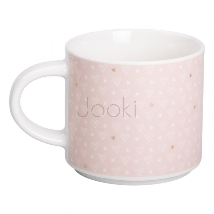 Кружка керамическая 350 (мл) для кофе и чая Розовая  Jooki