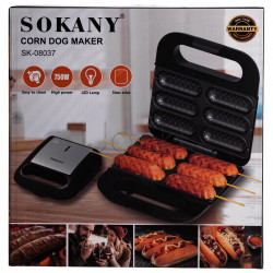 Аппарат для корн догов Sokany SK-08037 750 Вт на 6 штук антипригарное покрытие, электрическая корндогница домашняя  Jooki
