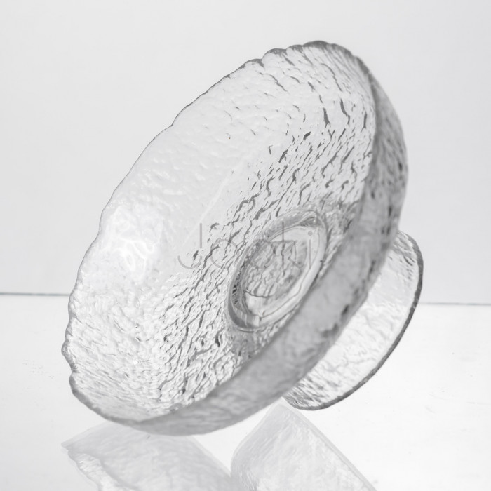 Фруктовниця на ніжці Ice Textured 15 см з крижаною текстурою скла Yiwu HP-34-88  Jooki