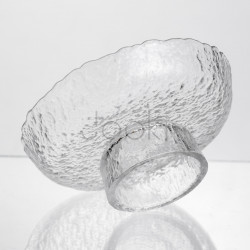 Фруктовниця на ніжці Ice Textured 15 см з крижаною текстурою скла Yiwu HP-34-88  Jooki
