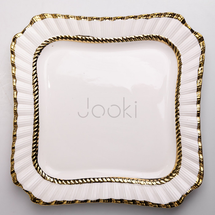 Тарілка сервірувальна порцелянова Aurelia 20*20 см Yiwu AP-2 Твій стильний вибір 