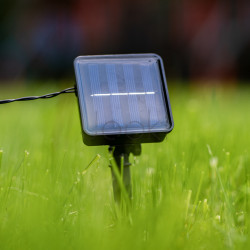 Декоративна сонячна гірлянда Lumiled Risa — 20 LED-ліхтариків, довжина 7,59 м, тепле біле світло 3000 K, IP44, вбудований датчик сутінків