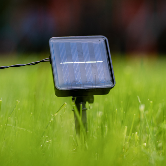 Декоративна сонячна гірлянда Lumiled Risa — 20 LED-ліхтариків, довжина 7,59 м, тепле біле світло 3000 K, IP44, вбудований датчик сутінків
