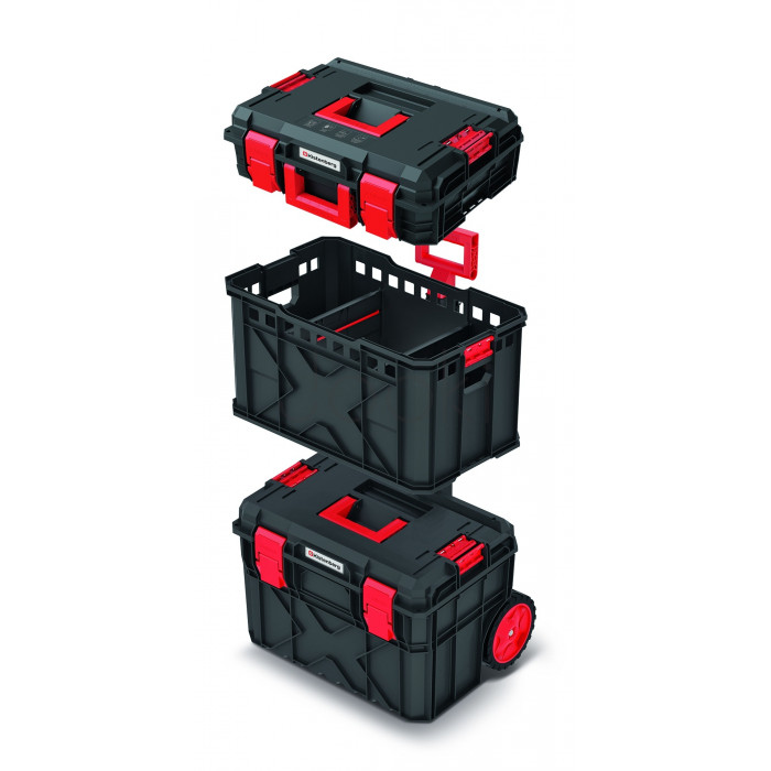 Професійний набір ящиків для інструментів X BLOCK PRO set Kistenberg KXBS6040100 — модульна система на колесах з алюмінієвими рейками та ущільненням IP55, 546 x 380 x 970 мм