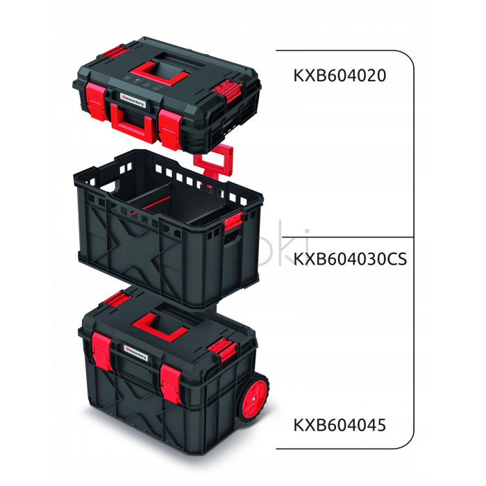 Професійний набір ящиків для інструментів X BLOCK PRO set Kistenberg KXBS6040100 — модульна система на колесах з алюмінієвими рейками та ущільненням IP55, 546 x 380 x 970 мм
