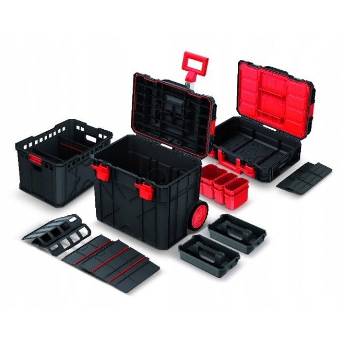Професійний набір ящиків для інструментів X BLOCK PRO set Kistenberg KXBS6040100 — модульна система на колесах з алюмінієвими рейками та ущільненням IP55, 546 x 380 x 970 мм