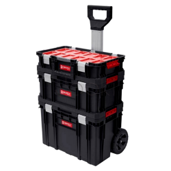 Набір ящиків для інструментів Qbrick System TWO Set Alu Vario — 3в1: візок + ящик + органайзер, металеві замки, модульна система