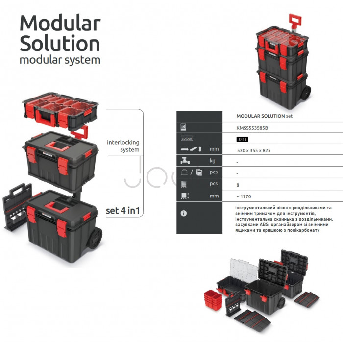Мобільний модульний кейс-комплект Kistenberg Modular Solution 4-в-1 (на колесах + телескопічна ручка)
