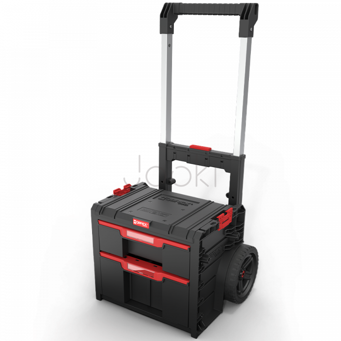 Ящик для інструментів на колесах Qbrick System PRO Cart 2.0 Plus Drawer 2 — 2 висувні шухляди, телескопічна ручка