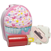 Еко ланч набір 3D термо-рюкзак "Cupcake" ЕКО + червоний термос дитячий "Life" 350 мл + рожевий ланч бокс "Ecosapien Kids" 750 мл