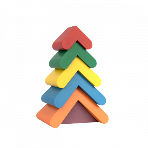 Игрушка — пирамидка «Цветная елочка» 