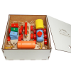 Эко подарочный набор,  детская игрушка Паровоз и 3 вагона  + подарочная коробка