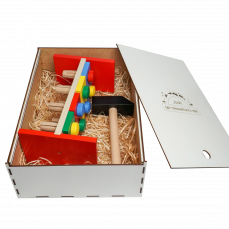 Еко подаруноковий набір, екологічна розвиваюча іграшка Стучалка + подарункова коробка