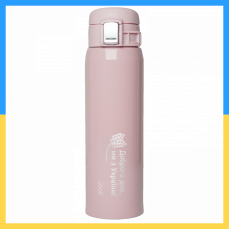 Термос металевий “Доброго дня,ми з України”, рожевий 500 мл