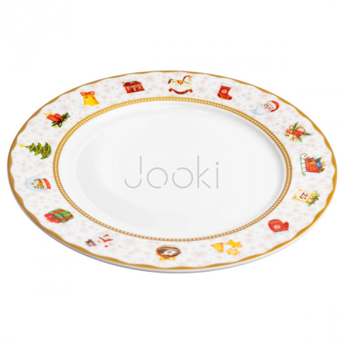 Набор тарелок десертных "Подарок" 6 штук по 19 см фарфоровых Yiwu HP-SDHK-34  Jooki