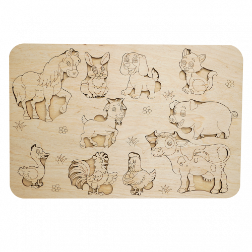 Дитячий дерев'яний планшет «Тваринки»