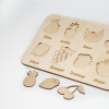 Детский деревянный набор, планшет «Animals» + планшет «Овощи» + планшет «Фрукты»