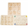 Детский деревянный набор, планшет "Цифры" + планшет  «Геометрические фигуры» + планшет «Фрукты»