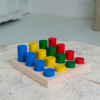  Эко подарочный  набор, шнуровка «Паровоз» +  игра "Цветные цилиндры"+ Пирамидка «Кольцевая»+ подарочная коробка