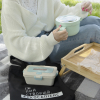 Эко ланч набор эко-сумка шоппер + бирюзовый ланч бокс "Ecosapiens" 950 мл + бирюзовая ланч бокс супница в форме чашки 850 мл